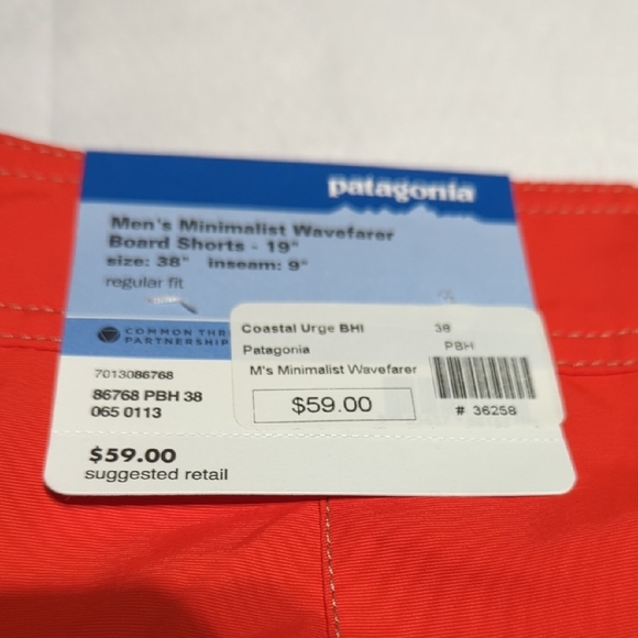 Patagonia Men's Bright Orange Board Shorts - Picture 6 of 16